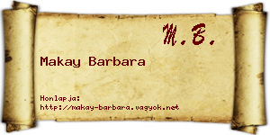 Makay Barbara névjegykártya